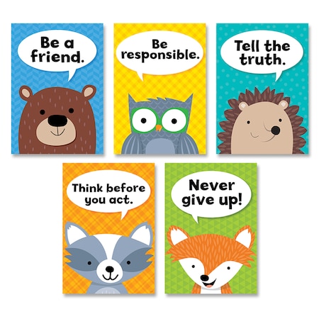Creative Teaching Press Woodland Friends Character Traits Inspire U Poster Pack, 5 Pieces 8697
